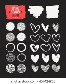 Set of hand drawn shapes. Vector design elements.