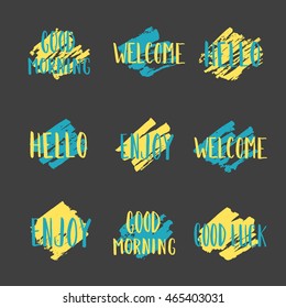 Set of hand drawn shapes. Vector illustration. Abstract spots. Design elements. Blank space. Vintage style. spot