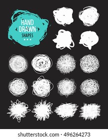 Set of hand drawn shapes. Vector design elements.