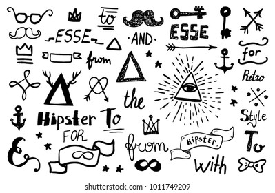 Set of hand drawn signs