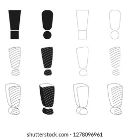 Set of hand drawn Sketch exclamation marks. Vector illustration.