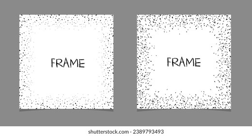 Set of hand drawn sketched lines square frames isolated on white background.