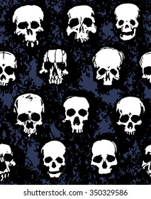 set of hand drawn skulls