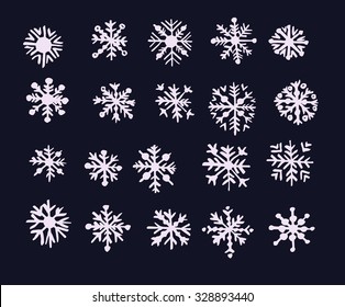 The set of hand drawn snowflakes for your design