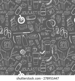 Set of hand drawn spa doodle. Unique elements.