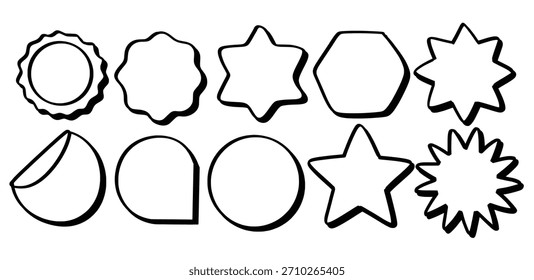 Set of hand drawn Special offer Shapes theme Isolated Vector
