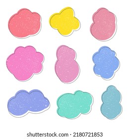 Set of hand drawn speech bubble in vector format. Colorful dialogue symbols for conversation, comics, manga.