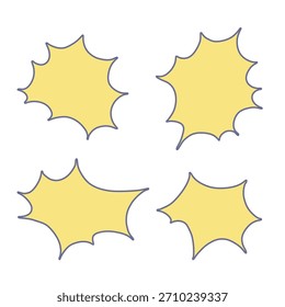 Set handgezeichnete Sprechblase Leeres leeres Nachrichtenfeld Textbox-Rahmen für Banner, Preisschilder, Aufkleber, Design