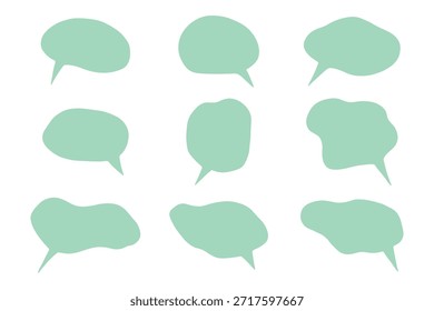 Conjunto de burbuja de discurso dibujado a mano Caja de mensaje vacía en blanco Marco de caja de texto para Anuncios, etiquetas de Precio, pegatinas, diseño