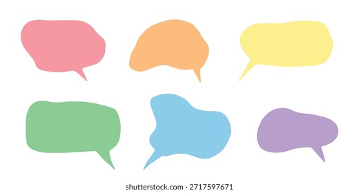Conjunto de burbuja de discurso dibujado a mano Caja de mensaje vacía en blanco Marco de caja de texto para Anuncios, etiquetas de Precio, pegatinas, diseño