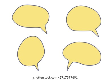Conjunto de burbuja de discurso dibujado a mano Caja de mensaje vacía en blanco Marco de caja de texto para Anuncios, etiquetas de Precio, pegatinas, diseño