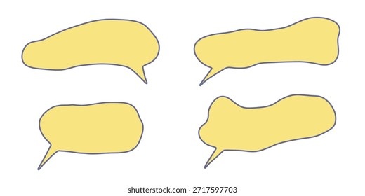 Conjunto de burbuja de discurso dibujado a mano Caja de mensaje vacía en blanco Marco de caja de texto para Anuncios, etiquetas de Precio, pegatinas, diseño