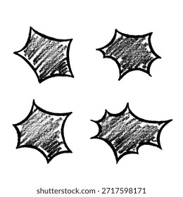 Conjunto de mão desenhada balão de fala caixa de mensagem vazia em branco Quadro de caixa de texto para banners, etiquetas de preço, adesivos, design
