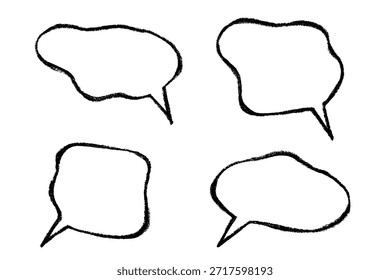 Conjunto de burbuja de discurso dibujado a mano Caja de mensaje vacía en blanco Marco de caja de texto para Anuncios, etiquetas de Precio, pegatinas, diseño