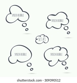 Set hand drawn speech bubble. Vector. Elements for text