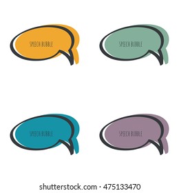 Set hand drawn speech bubble. Vector frame. 