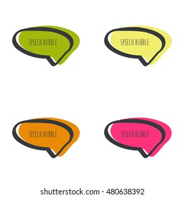Set hand drawn speech bubble. Vector frame. 