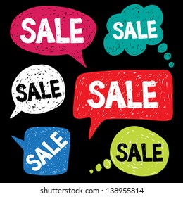 Set of hand drawn speech bubbles. SALE