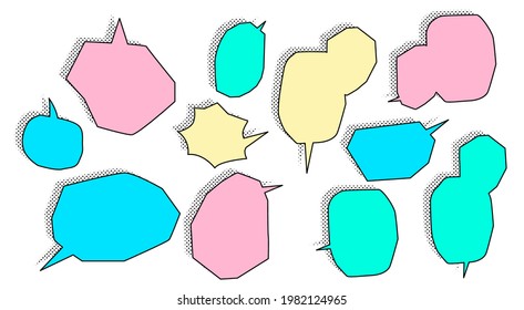 Set of hand drawn speech bubbles for comic book. 