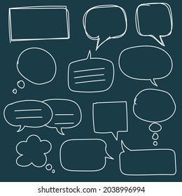 Set of hand drawn speech bubbles