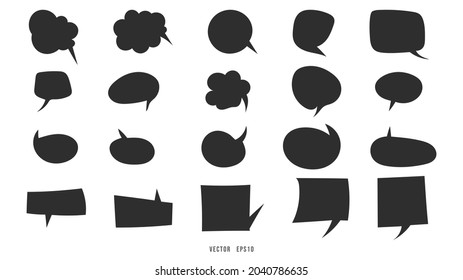 Set hand drawn set of speech bubbles isolated on white background , Flat Modern design , illustration Vector EPS 10