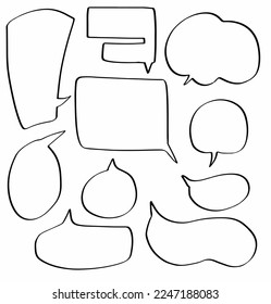 set hand drawn of speech bubbles