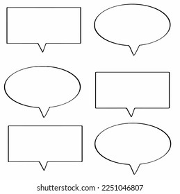 set hand drawn speech bubbles vector design illustration