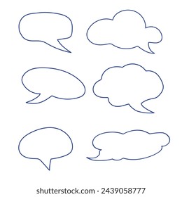 Set of hand drawn speech bubbles in comic style