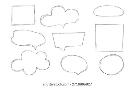 Set of Hand Drawn Speech Bubbles. Thought bubbles.