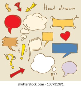 Set of Hand Drawn Speech and Thought Bubbles