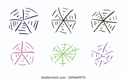 Set of hand drawn Spider webs. Doodles vector illustration.