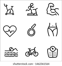 Set of hand drawn sport theme isolated on white background.Vector illustration.