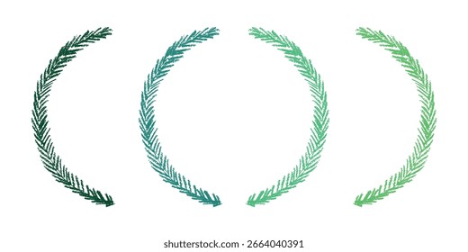 Satz von handgezeichneten Fichtenzweigclipart. Zweig Nadelbaum-Doodle. Design-Element Weihnachten und Winter