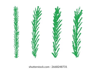 Satz von handgezeichneten Fichtenzweigclipart. Zweig Nadelbaum-Doodle. Design-Element Weihnachten und Winter