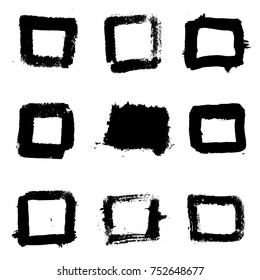 Set of hand drawn squares. Vector design element
