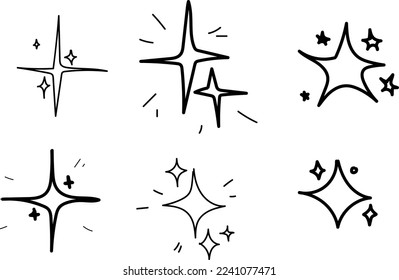 Set of hand drawn stars