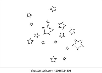 Set of hand drawn stars. Doodle star illustrations.
