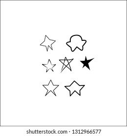 Set of hand drawn stars. Vector stars illustartion