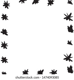 Set of hand drawn stars. Vector illustration of a repeated hand made black star. Textured monochrome wallpapaer of hand-drawn elements.