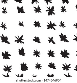 Set of hand drawn stars. Vector illustration of a repeated hand made black star. Textured monochrome wallpaper of hand-drawn elements.