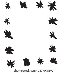 Set of hand drawn stars. Vector illustration of a repeated hand made black star. Textured monochrome wallpapaer of hand-drawn elements.
