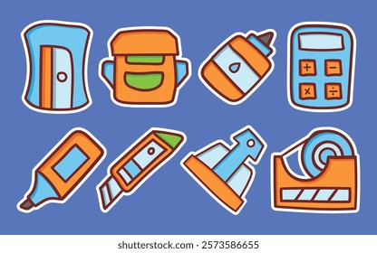 Set of Hand Drawn Stationery Icons