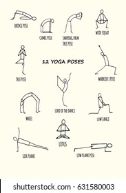 355 Yoga poses with names Stock Illustrations, Images & Vectors ...