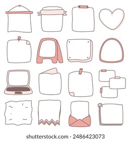 Set of hand drawn sticky notes