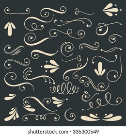 Set of hand drawn swirls. Romantic design element for wedding cards, in invitations and save the date cards. - Shutterstock ID 335300549