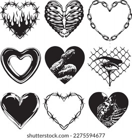 set of hand drawn Tattoo Vector Artwork.Handcrafted Tattoo Vector Graphics
