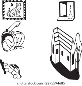 set of hand drawn Tattoo Vector Artwork.Handcrafted Tattoo Vector Graphics