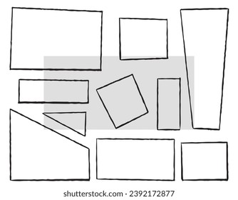 Set of hand drawn text boxes, vector graphics, clouds for quotes and text, doodle design.