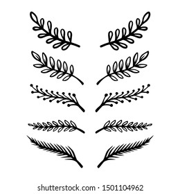 Set of hand drawn text dividers. For poster, card, banner, flyer. Vector illustration