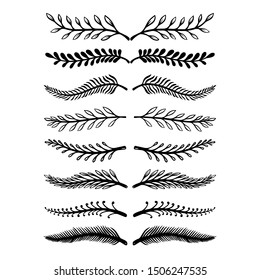 Set of hand drawn text dividers. For poster, card, banner, flyer. Vector illustration